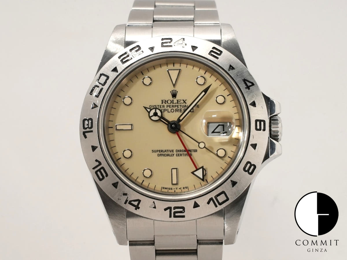 ロレックス エクスプローラーII Ref.16550 ステンレススチール アイボリー文字盤