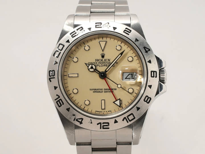 ロレックス エクスプローラーII Ref.16550 ステンレススチール アイボリー文字盤