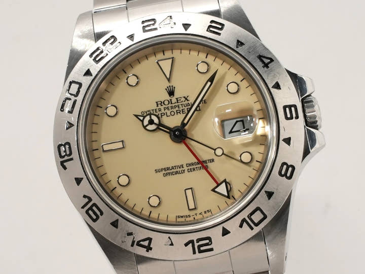 ロレックス エクスプローラーII Ref.16550 ステンレススチール アイボリー文字盤