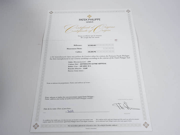 パテックフィリップ カラトラバ Ref.6119G-001 ホワイトゴールド グレー文字盤