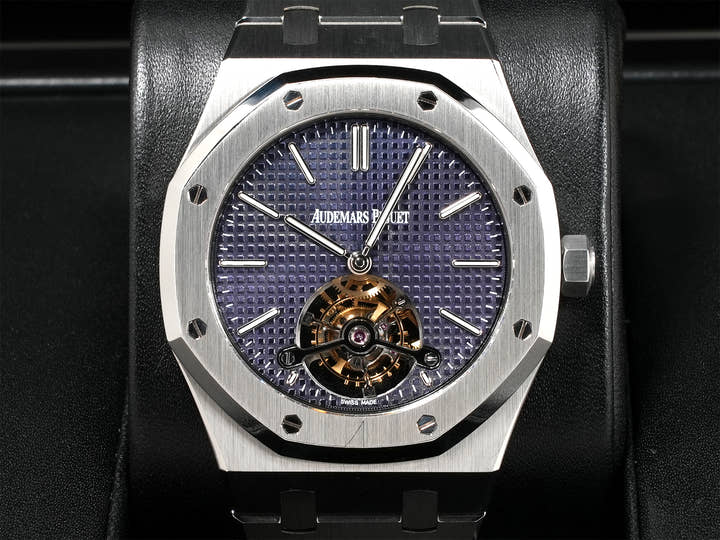 オーデマピゲ ロイヤルオーク トゥールビヨン エクストラ シン Ref.26510ST.OO.1220ST.01 ステンレススチール ブルー文字盤
