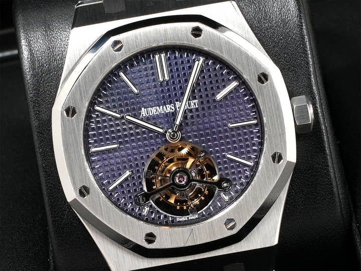 オーデマピゲ ロイヤルオーク トゥールビヨン エクストラ シン Ref.26510ST.OO.1220ST.01 ステンレススチール ブルー文字盤