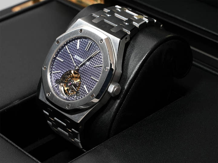 オーデマピゲ ロイヤルオーク トゥールビヨン エクストラ シン Ref.26510ST.OO.1220ST.01 ステンレススチール ブルー文字盤