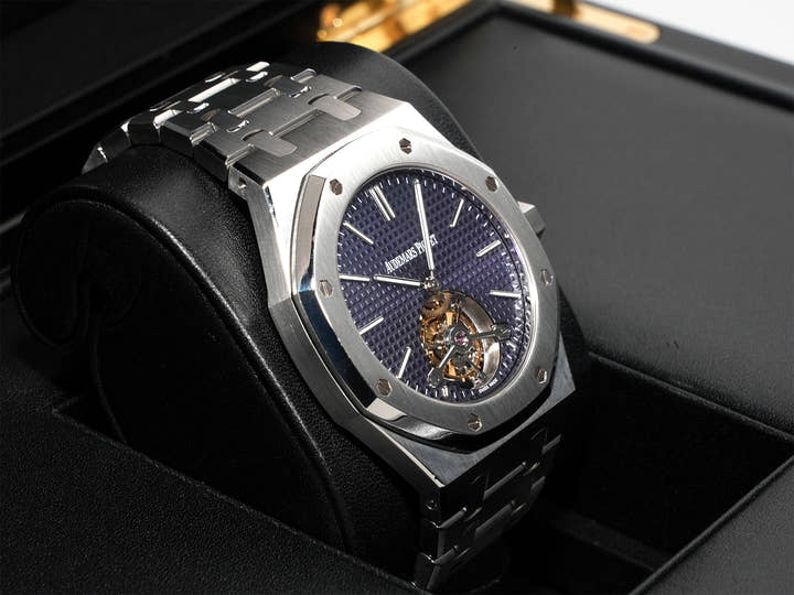 オーデマピゲ ロイヤルオーク トゥールビヨン エクストラ シン Ref.26510ST.OO.1220ST.01 ステンレススチール ブルー文字盤