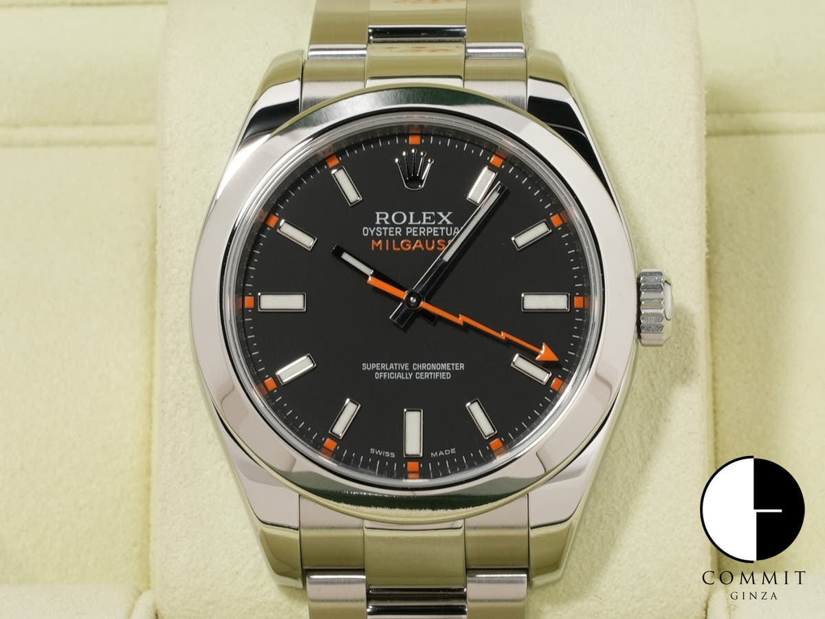 ロレックス ミルガウス Ref.116400 ステンレススチール ブラック文字盤