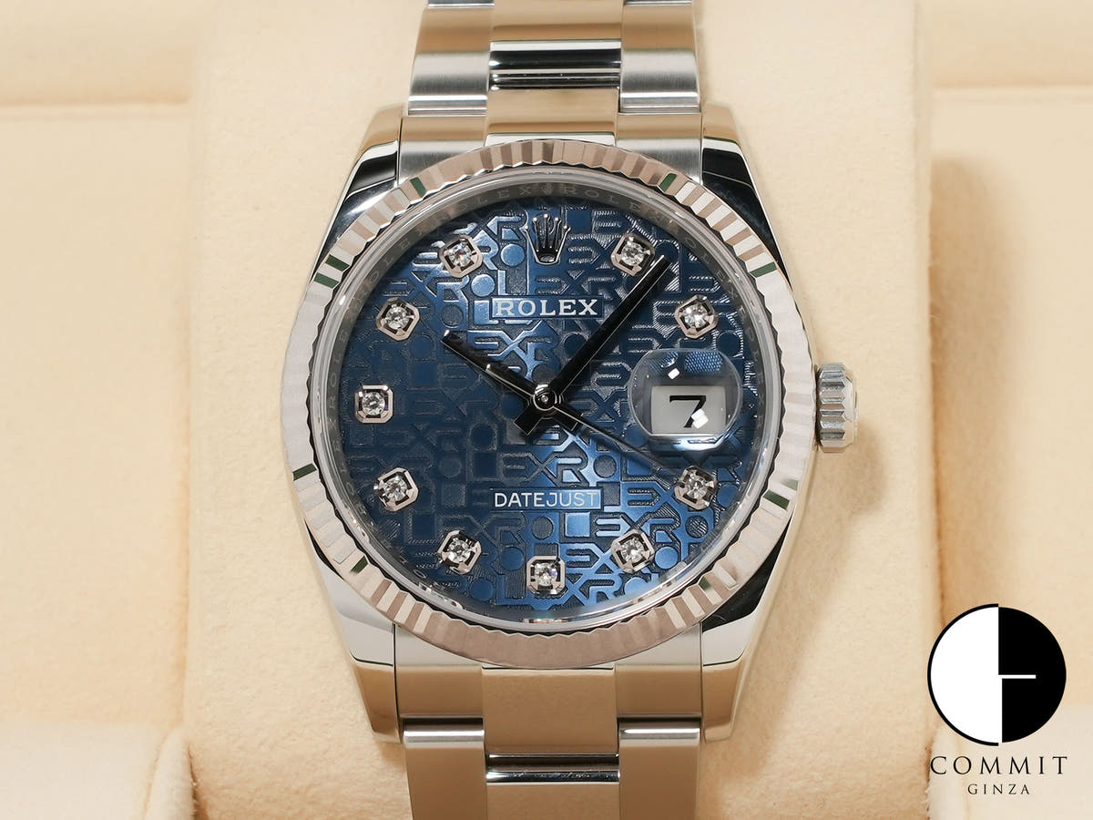 Rolex Datejust 36 Ref. 126234G Stainless Steel/White Gold Blue Horicomputer Dial Oyster Bracelet