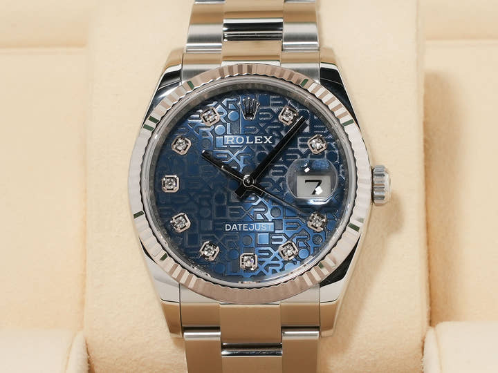 Rolex Datejust 36 Ref. 126234G Stainless Steel/White Gold Blue Horicomputer Dial Oyster Bracelet