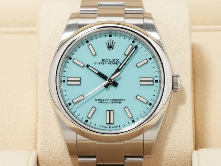ロレックス オイスターパーペチュアル41 Ref.124300 ステンレススチール ターコイズ文字盤