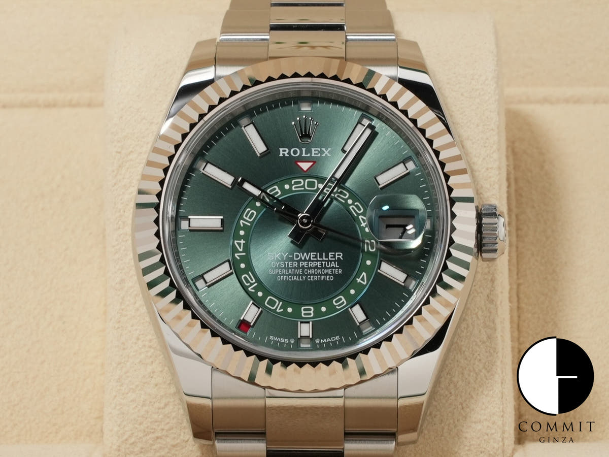 ロレックス スカイドゥエラー Ref.336934 ステンレススチール/ホワイトゴールド ミントグリーン文字盤 オイスターブレスレット