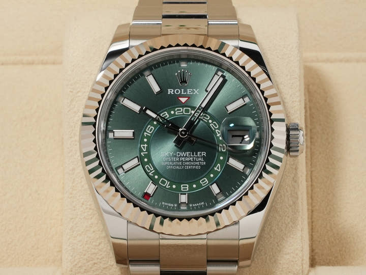 ロレックス スカイドゥエラー Ref.336934 ステンレススチール/ホワイトゴールド ミントグリーン文字盤 オイスターブレスレット