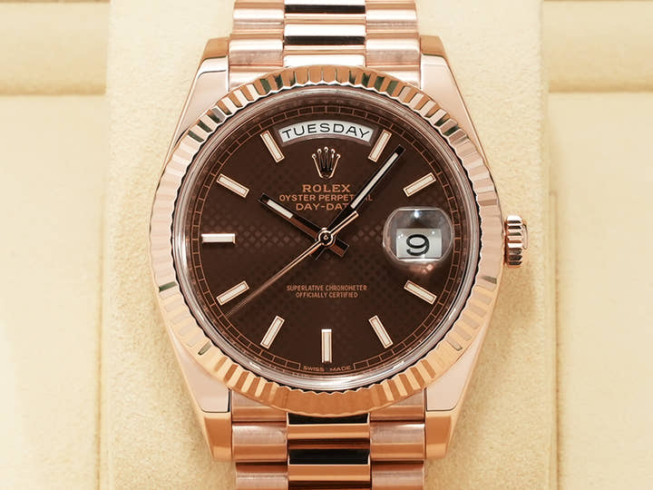ロレックス デイデイト40 Ref.228235 エバーローズゴールド チョコレート文字盤