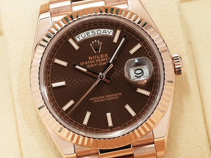 ロレックス デイデイト40 Ref.228235 エバーローズゴールド チョコレート文字盤