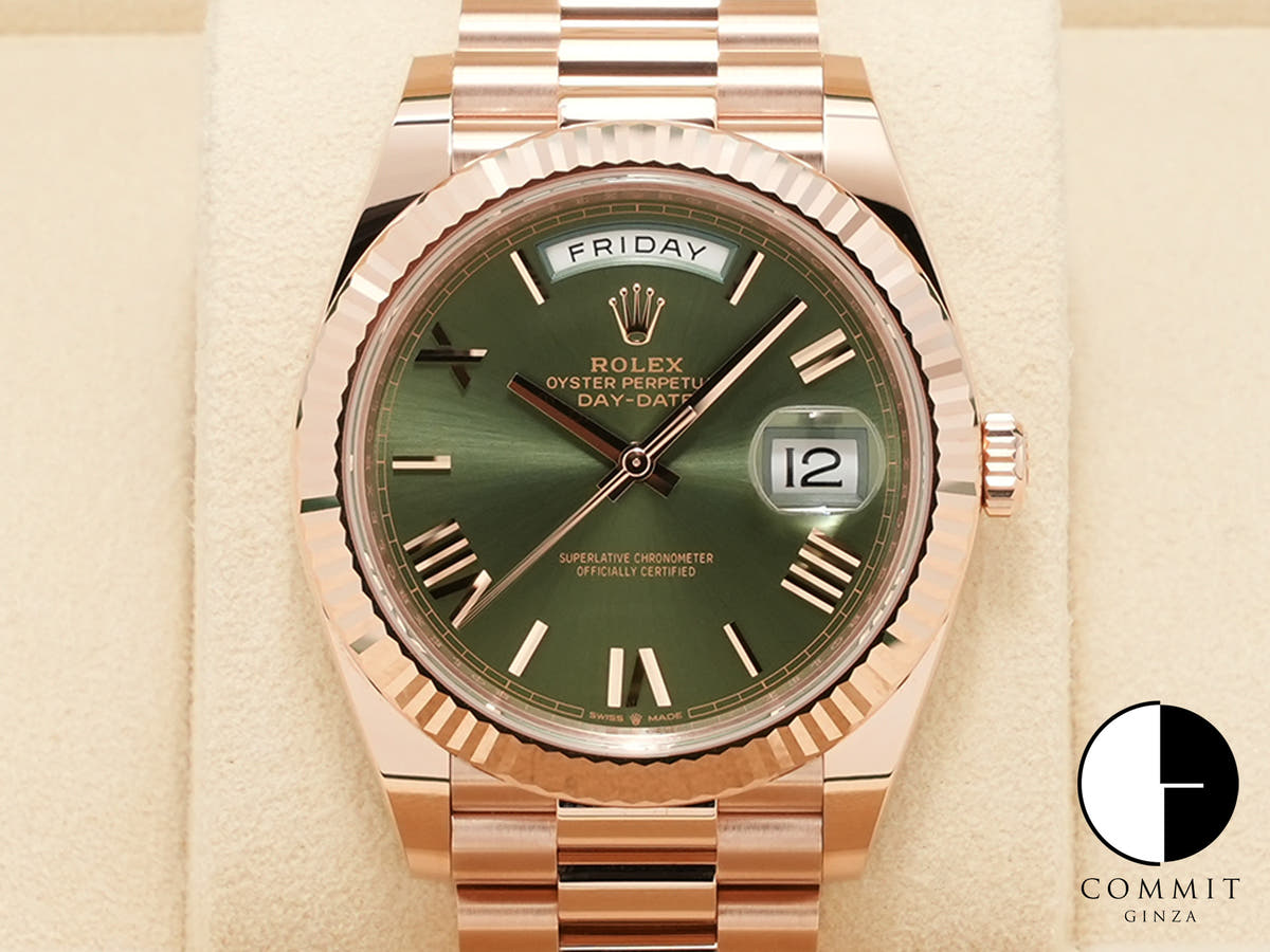 ロレックス デイデイト40 Ref.228235 エバーローズゴールド オリーブグリーン文字盤