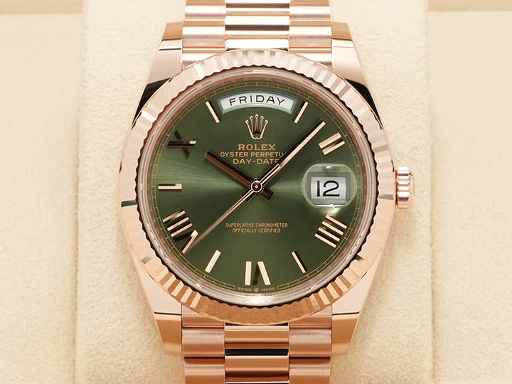 ロレックス デイデイト40 Ref.228235 エバーローズゴールド オリーブグリーン文字盤