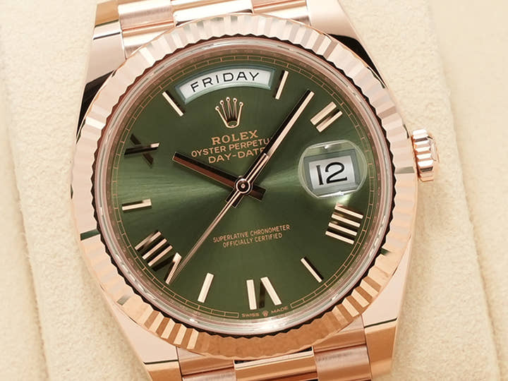ロレックス デイデイト40 Ref.228235 エバーローズゴールド オリーブグリーン文字盤