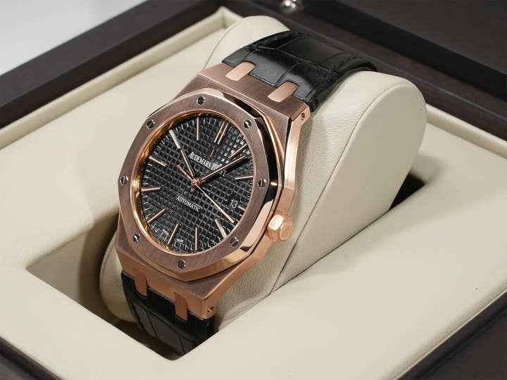 オーデマピゲ ロイヤルオーク Ref.15400OR.OO.D002CR.01 ピンクゴールド ブラック文字盤