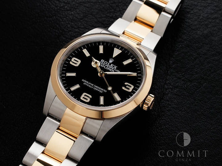 ロレックス エクスプローラー36 Ref.124273 ステンレススチール/イエローゴールド ブラック文字盤