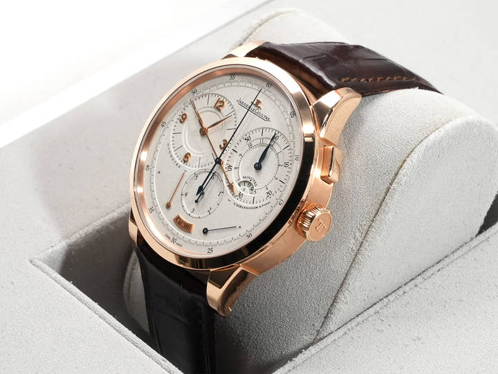 ジャガールクルト デュオメトロ クロノグラフ Ref.Q6012420 シルバー文字盤 中古 unh4hn5w