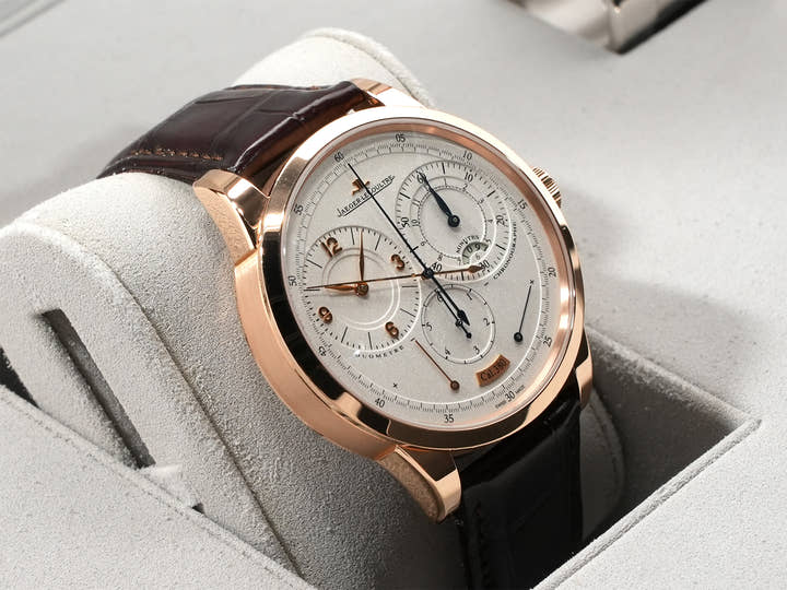 ジャガールクルト デュオメトロ クロノグラフ Ref.Q6012420 シルバー文字盤 中古 unh4hn5w