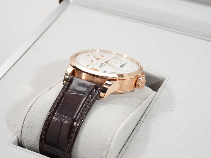 ジャガールクルト デュオメトロ クロノグラフ Ref.Q6012420 シルバー文字盤 中古 unh4hn5w