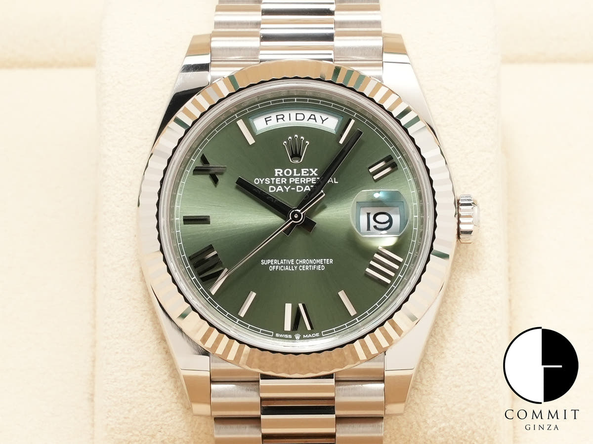 ロレックス デイデイト40 Ref.228239 ホワイトゴールド オリーブグリーン文字盤