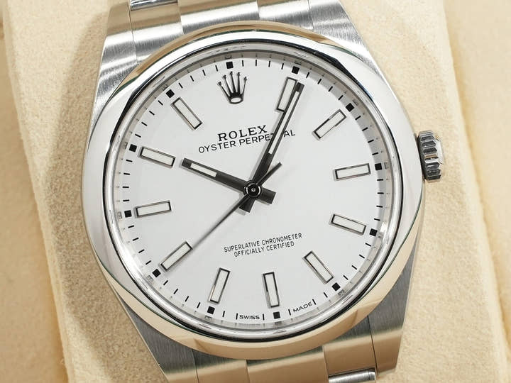 ロレックス オイスターパーペチュアル39 Ref.114300 ステンレススチール ホワイト文字盤