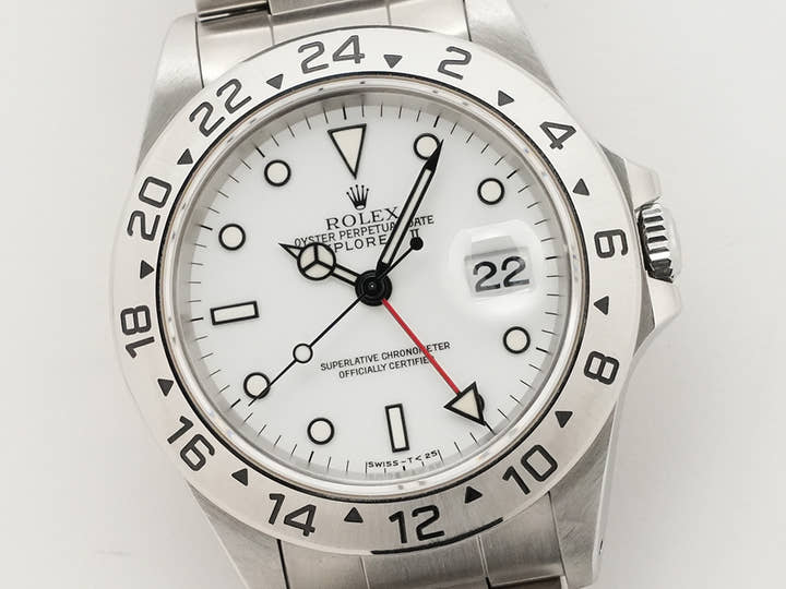 ロレックス エクスプローラーII Ref.16570 ステンレススチール ホワイト文字盤