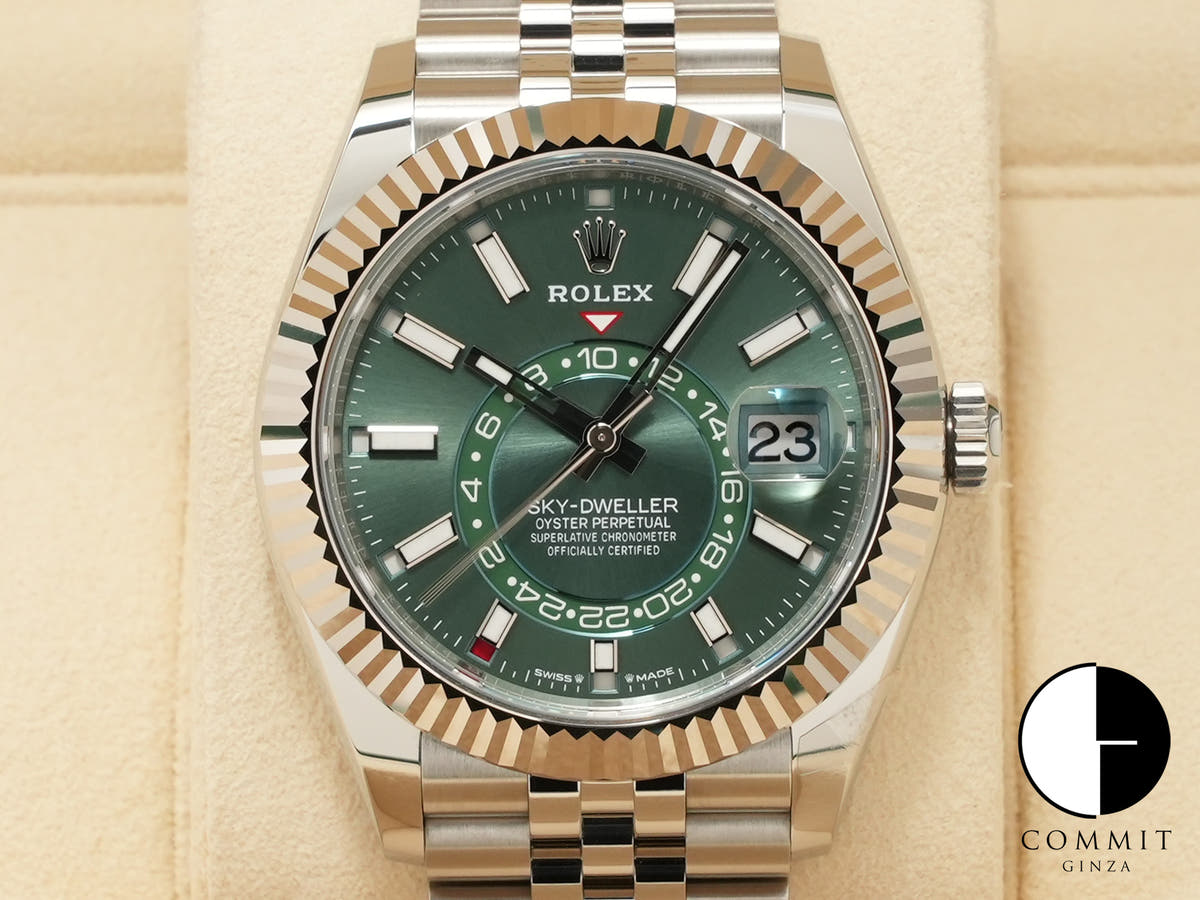 ロレックス スカイドゥエラー Ref.336934 ステンレススチール/ホワイトゴールド ミントグリーン文字盤 ジュビリーブレスレット