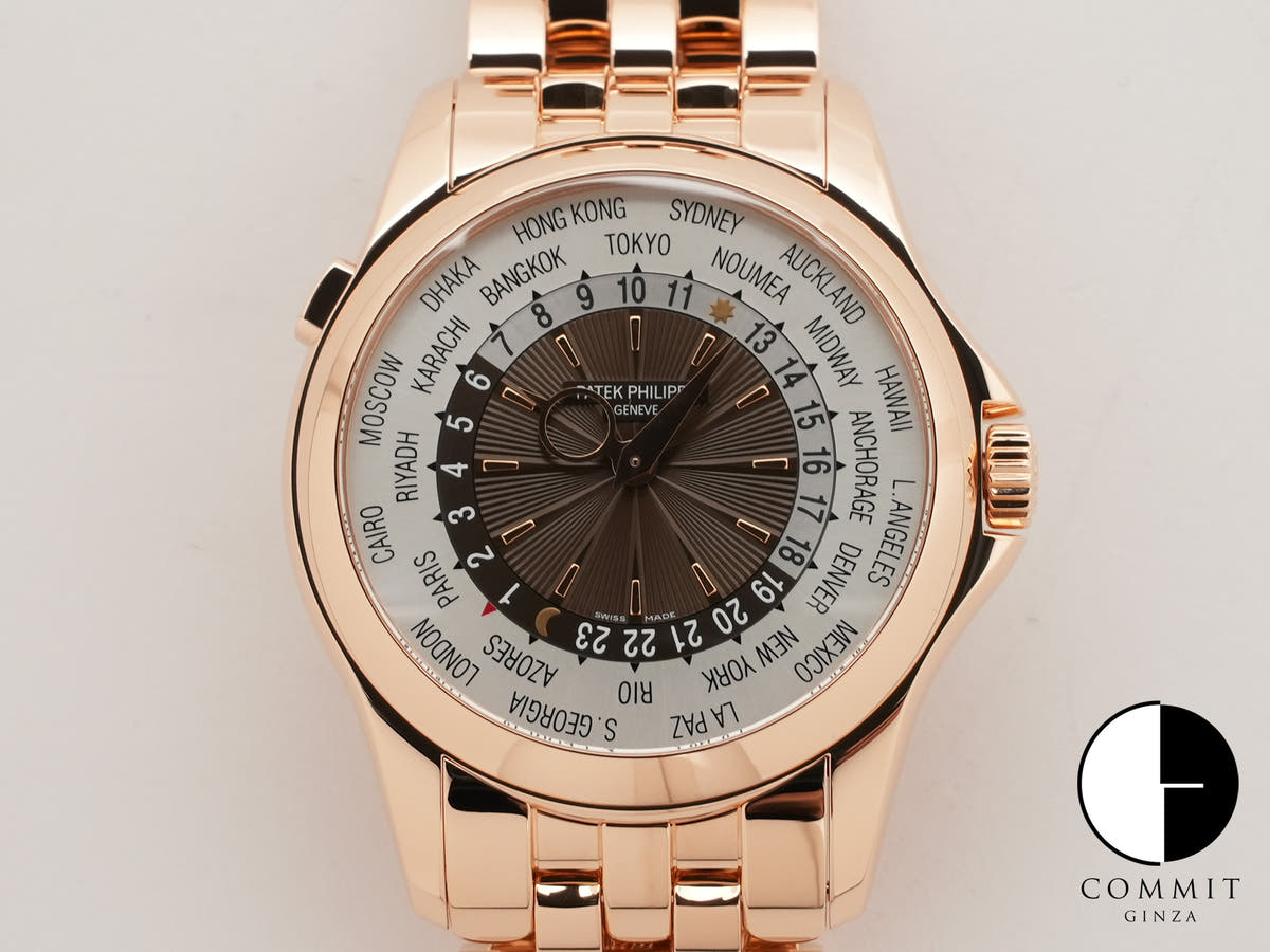 パテックフィリップ コンプリケーション ワールドタイム Ref.5130/1R-001 ローズゴールド シルバー/ブラウン文字盤