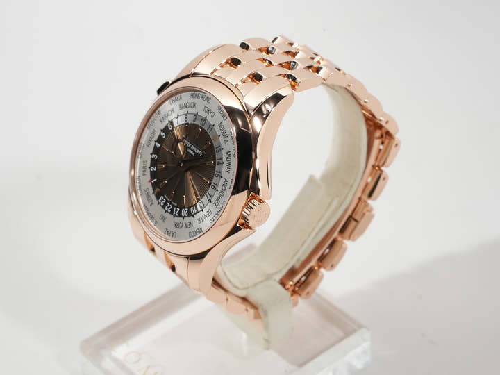 パテックフィリップ コンプリケーション ワールドタイム Ref.5130/1R-001 ローズゴールド シルバー/ブラウン文字盤