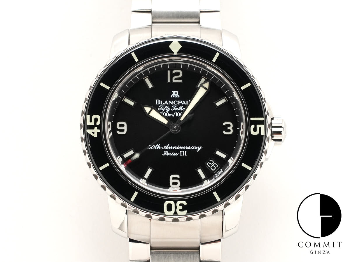 ブランパン フィフティファゾムス 50周年記念 シリーズⅢ Ref.2200A-1130-71 ブラック文字盤 中古 qwjpbh3r