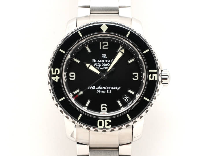 ブランパン フィフティファゾムス 50周年記念 シリーズⅢ Ref.2200A-1130-71 ブラック文字盤 中古 qwjpbh3r