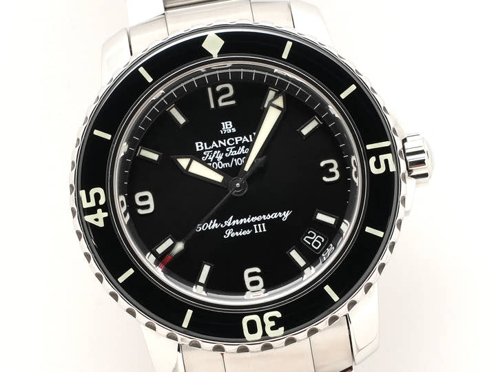 ブランパン フィフティファゾムス 50周年記念 シリーズⅢ Ref.2200A-1130-71 ブラック文字盤 中古 qwjpbh3r