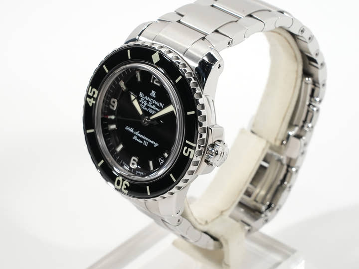 ブランパン フィフティファゾムス 50周年記念 シリーズⅢ Ref.2200A-1130-71 ブラック文字盤 中古 qwjpbh3r