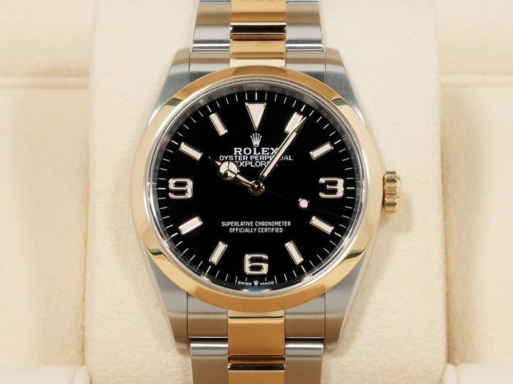 ロレックス エクスプローラー36 Ref.124273 ステンレススチール/イエローゴールド ブラック文字盤