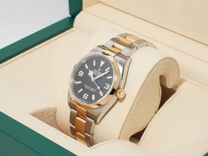 ロレックス エクスプローラー36 Ref.124273 ステンレススチール/イエローゴールド ブラック文字盤