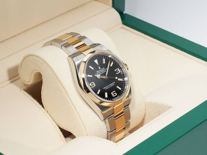 ロレックス エクスプローラー36 Ref.124273 ステンレススチール/イエローゴールド ブラック文字盤