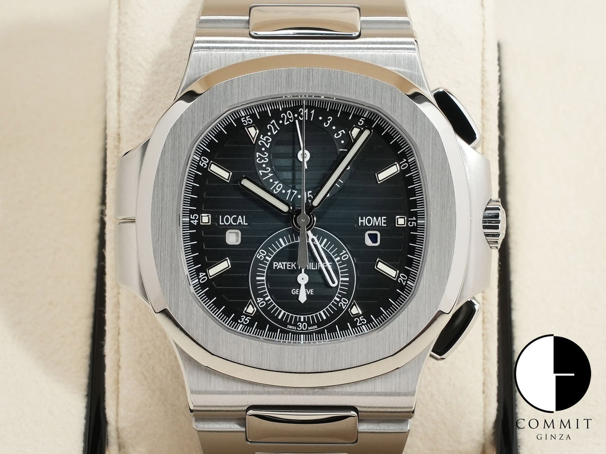 パテックフィリップ ノーチラス トラベルタイム クロノグラフ Ref.5990/1A-011 ステンレススチール ブルーソレイユ文字盤