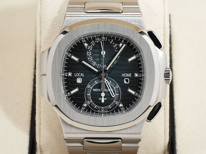 パテックフィリップ ノーチラス トラベルタイム クロノグラフ Ref.5990/1A-011 ステンレススチール ブルーソレイユ文字盤