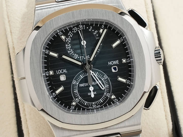 パテックフィリップ ノーチラス トラベルタイム クロノグラフ Ref.5990/1A-011 ステンレススチール ブルーソレイユ文字盤