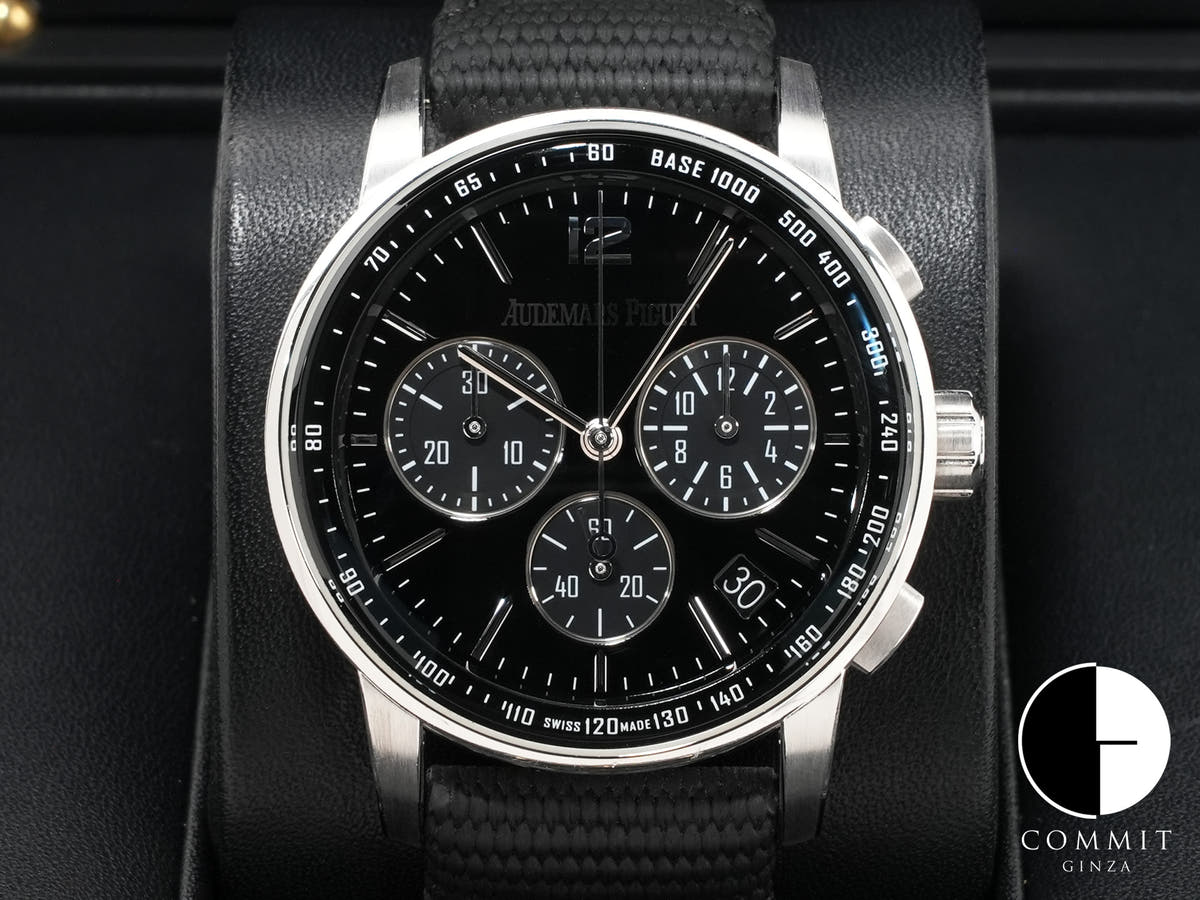 オーデマピゲ CODE 11.59 バイ オーデマ ピゲ クロノグラフ Ref.26393BC.OO.A002CR.01 ホワイトゴールド ブラックラッカー文字盤