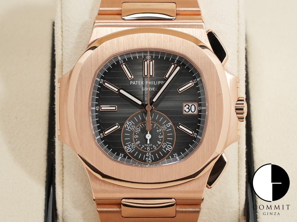 パテックフィリップ ノーチラス クロノグラフ Ref.5980/1R-001 ローズゴールド ブラックグラデーション文字盤