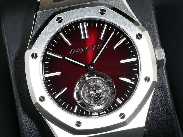 オーデマピゲ ロイヤルオーク フライング トゥールビヨン Ref.26730ST.OO.1320ST.05 ステンレススチール スモークバーガンディ文字盤