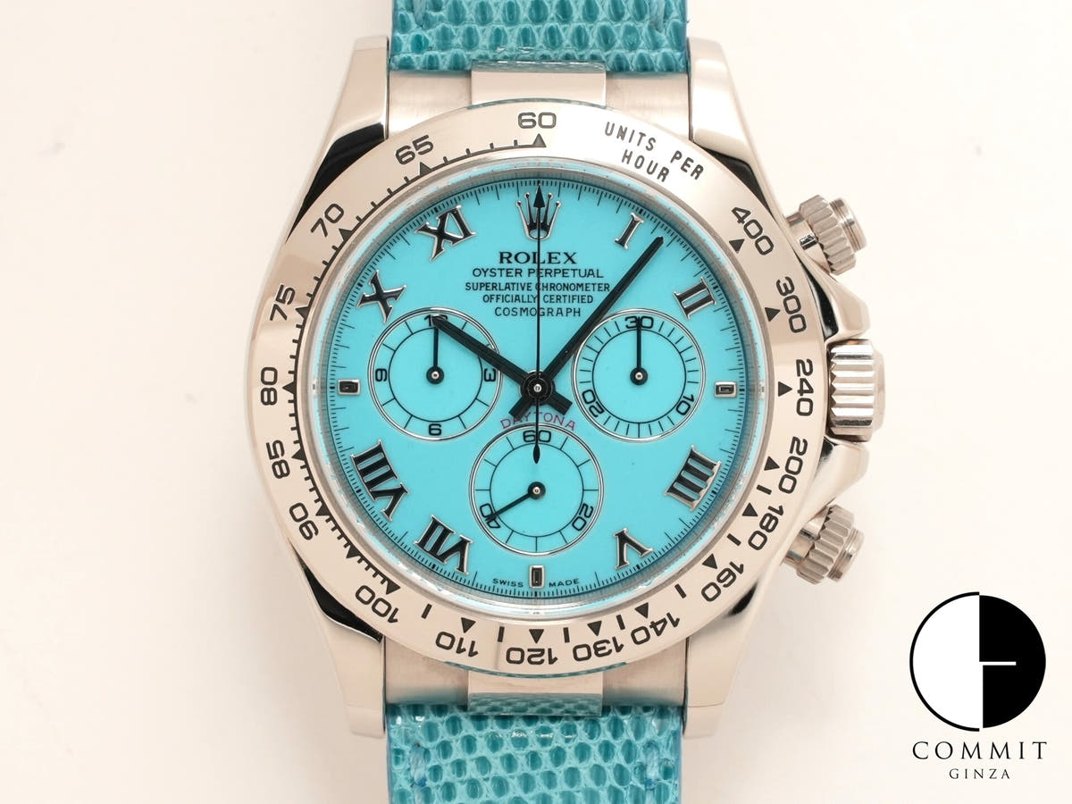 Rolex Daytona Ref. 116519 White Gold Turquoise Dial