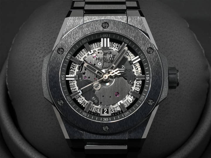 ウブロ ビッグバン インテグレーテッド タイムオンリー オールブラック Ref.456.CX.0140.CX スケルトン文字盤 美品 8u5v6en2