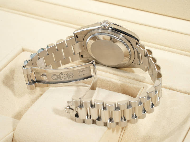 ロレックス デイデイト36 Ref.118206A プラチナ アイスブルーホリコンピューターx10Pダイヤ文字盤