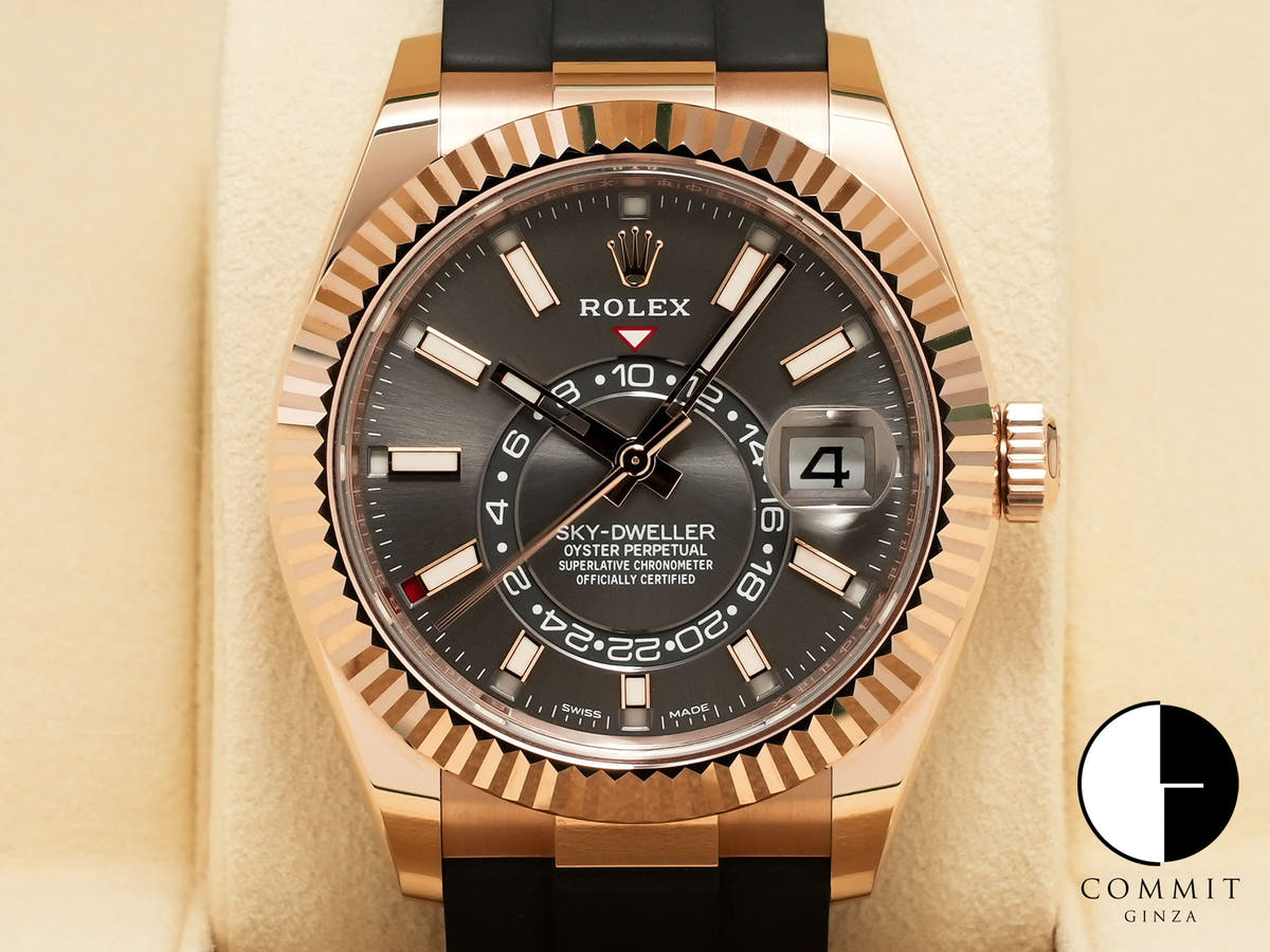 ロレックス スカイドゥエラー Ref.326235 エバーローズゴールド スレート文字盤 オイスターフレックス