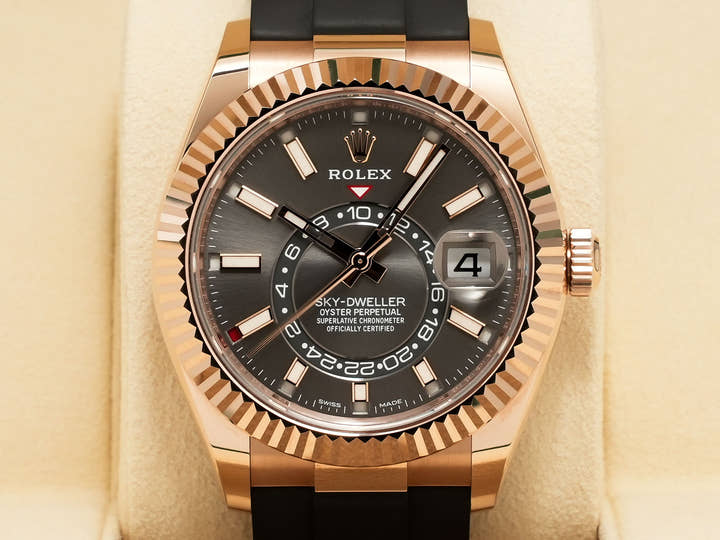 ロレックス スカイドゥエラー Ref.326235 エバーローズゴールド スレート文字盤 オイスターフレックス