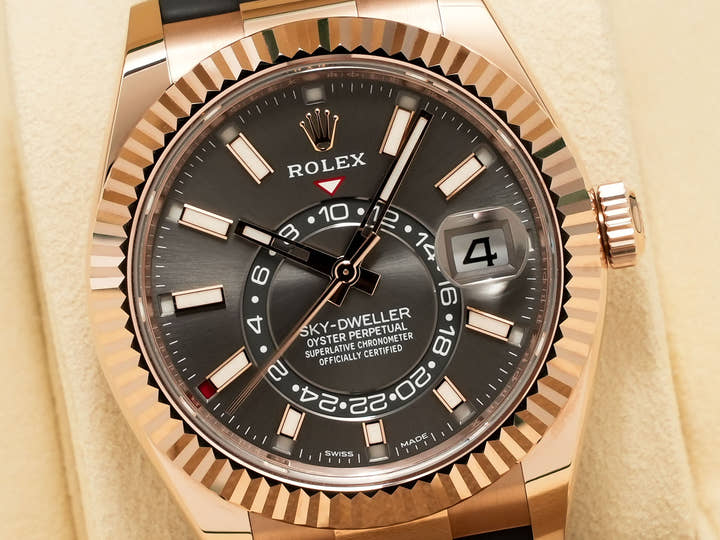 ロレックス スカイドゥエラー Ref.326235 エバーローズゴールド スレート文字盤 オイスターフレックス