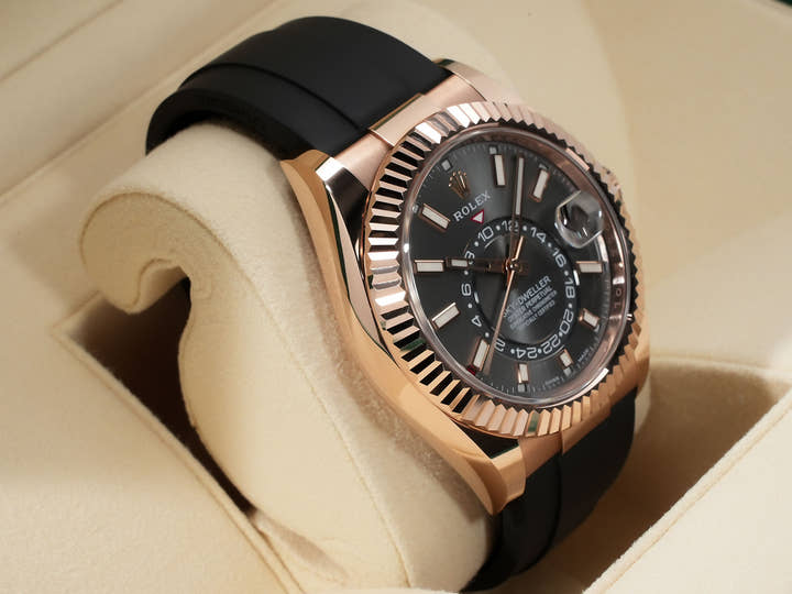ロレックス スカイドゥエラー Ref.326235 エバーローズゴールド スレート文字盤 オイスターフレックス